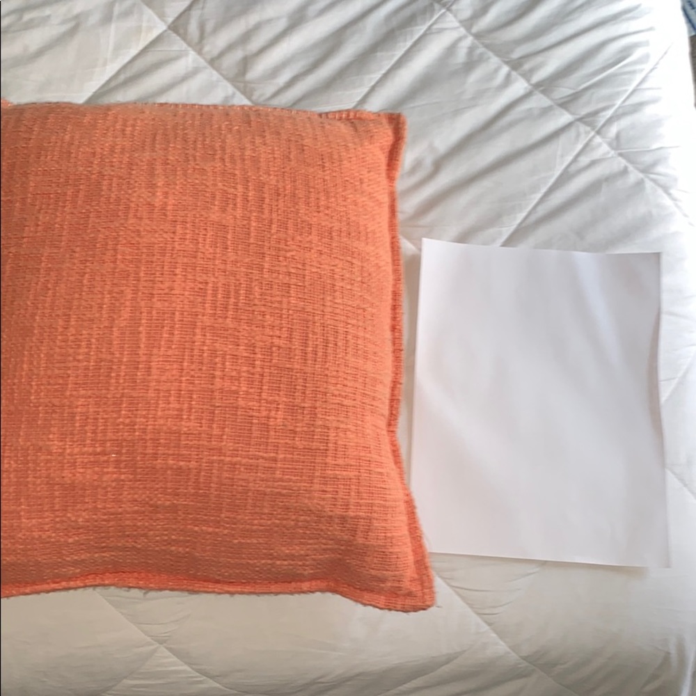 Peach/coral colored throw pillow - Picture 3 of 3